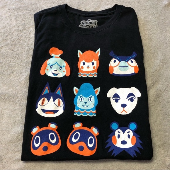 Nintendo Animal Crossing Black Graphic T Shirt - Picture 1 of 8